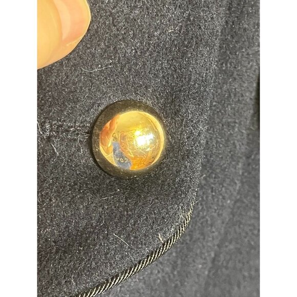 Wool Military Blazer Blue M Nautical Solider Festive Preppy Chic Neutral Classic - Picture 4 of 10